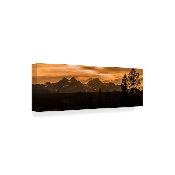 Brenda Petrella Photography Llc 'Sunset In The Sawtooth Mountains' Canvas Art,8x24